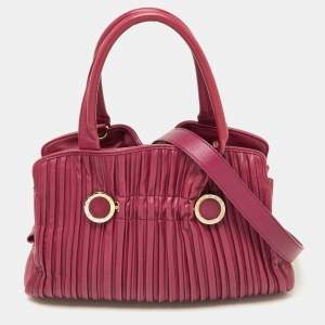 Bvlgari Pink Leather Twistino Tina Satchel 