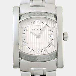 Bvlgari Silver Stainless Steel Assioma AA39S Quartz Women's Wristwatch 30 mm