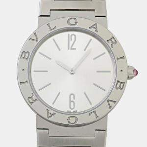 Bvlgari Silver Stainless Steel Bvlgari Bvlgari Quartz Women's Wristwatch 33 mm