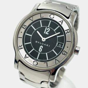 Bvlgari White Stainless Steel Solotempo Quartz Women's Wristwatch 35 mm