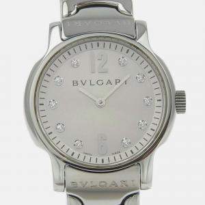 Bvlgari Silver Stainless Steel Solotempo  ST29S Quartz Women's Wristwatch 29 mm