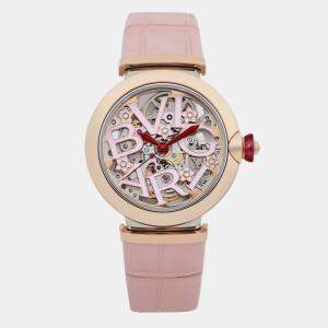Bvlgari Pink 18k Rose Gold Lucea LUP33SG Quartz Women's Wristwatch 33 mm