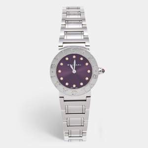 Bvlgari Purple Diamond Stainless Steel Bvlgari Bvlgari 102606 Women's Wristwatch 26 mm 