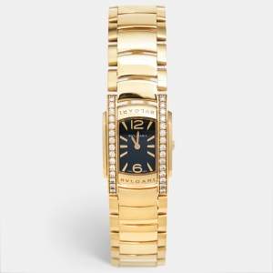 Bvlgari Black Diamond 18k Rose Gold Assioma AAP31BGD1G Women's Wristwatch 31 mm 