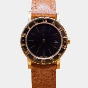 Bvlgari Black 18k Yellow Gold Bvlgari Bvlgari Quartz Women's Wristwatch 26 mm