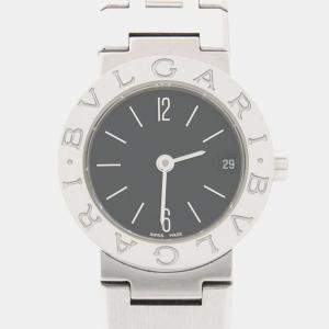 Pre Owned Bvlgari Bvlgari BB23SS Quartz Black Stainless Steel Women's Wristwatch 23 mm