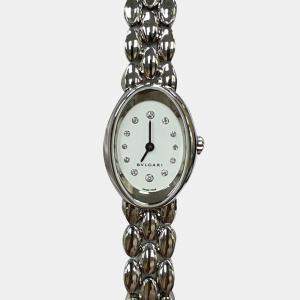 Pre Owned ساعة يد نسائية بلغاري أوفال OVW27G كوارتز ألماس ذهب أبيض 18 قيراط 27 مم