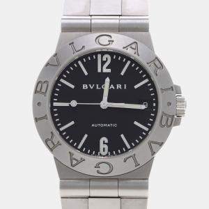 Pre Owned Bvlgari Diagono LCV35S Automatic Black Stainless Steel Men's Wristwatch 36mm