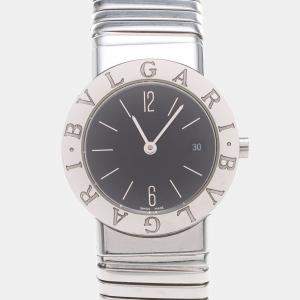 مملوكة مسبقًا Bvlgari Bvlgari Tubogas BB262TS Quartz Black Stainless Steel Women's Wristwatch 26mm
