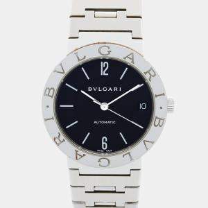 مملوكة مسبقًا Bvlgari Bvlgari Bvlgari BB33SS Automatic Black Stainless Steel Women's Wristwatch 33 mm