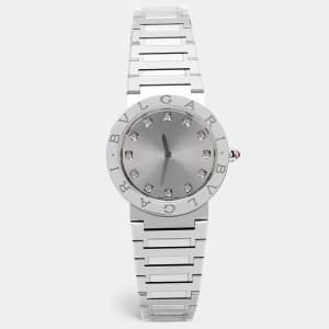 مملوكة مسبقًا  Bvlgari Bvlgari 103696 Silver Dial Stainless Steel Diamond  Women's Wristwatch 33 mm