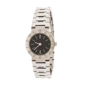 Bvlgari Black Stainless Steel Bvlgari BB23SSD Women's Wristwatch 23 mm