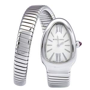 Bvlgari Silver Stainless Steel Serpenti Tubogas 101828 Women's Wristwatch 35 mm