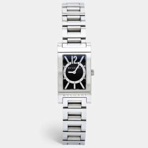 Bvlgari Black Stainless Steel Rettangolo RT39S Women's Wristwatch 21 x 39 mm 