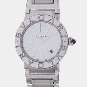 Bvlgari White Shell Stainless Steel Bvlgari Bvlgari BB26WSSD Quartz Women's Wristwatch 26 mm