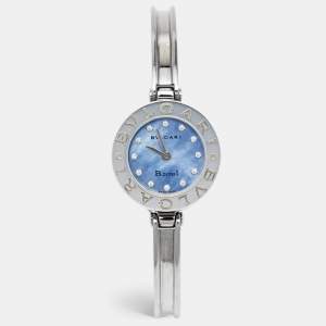 Bvlgari Blue Mother of Pearl Stainless Steel B.Zero1 BZ22S Women's Wristwatch 22 mm