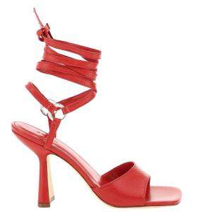 By Far Chilli Gloss Grained Leather Fida Sandals Size IT 37