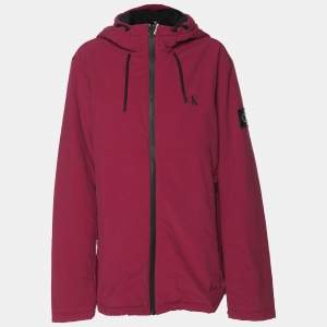 Calvin Klein Magenta Nylon Hoodie Jacket L