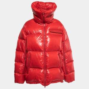 Calvin Klein Red Down Synthetic Zip Front Puffer Jacket M