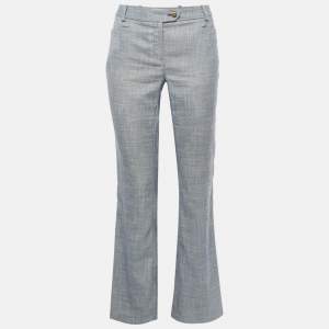Calvin Klein Blue Straight Leg Mid-Rise Trousers XS