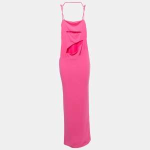 Camila Coelho Pink Knit Cutout Detail Strappy Hayley Maxi Dress S