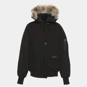 Pre Owned معطف بقلنسوة كندا غوس بوليستر أزرق محشو بالريش مقاس صغير جداً (إكسترا سمول)