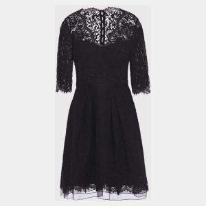 Carolina Herrera Black Floral Lace MIni Dress S/M (US 8)