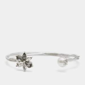 Carolina Herrera Faux Pearl Crystals Gold Tone Bracelet