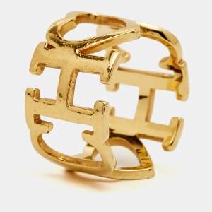 Carolina Herrera Gold Tone  Ring Size 53