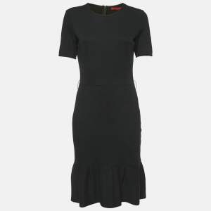 Carolina Herrera Black Jersey Flared Short Dress XS