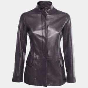 Carolina Herrera Vintage Purple Leather Jacket S