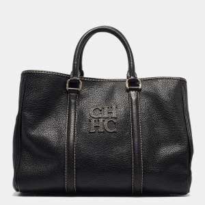 Carolina Herrera Black Leather Matteo Tote