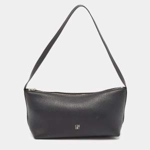 Carolina Herrera Black Leather Pochette Bag