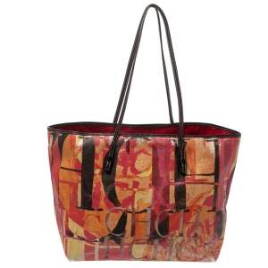 Pre Owned Carolina Herrera Multicolor Printed Coated Canvas and Leather Shopper Tote