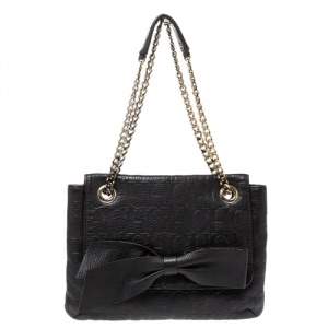 Pre Owned Carolina Herrera Dark Brown Leather Audrey Shoulder Bag