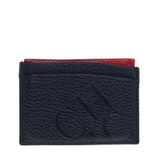 Pre Owned Carolina Herrera Blue/Red Leather Sport Card Holder