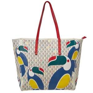 Pre Owned Carolina Herrera Multicolor Monogram Canvas Toucan Editors Tote