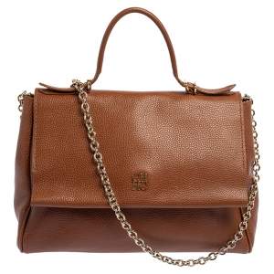 Pre Owned Carolina Herrera Brown Leather Minuetto Top Handle Bag