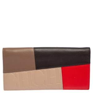 Carolina Herrera Multicolor Monogram Leather Bifold Long Wallet
