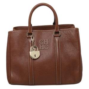 Pre Owned Carolina Herrera Brown Leather Matteo Tote