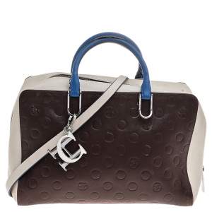 Pre Owned Carolina Herrera Multicolor Leather Logo Charm Satchel