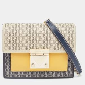 Carolina Herrera Multicolor Signature Coated Canvas and Leather Carry On Bandoulière Shoulder Bag