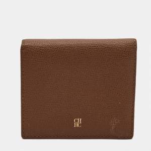 Carolina Herrera Brown Leather CHHC Bifold Wallet