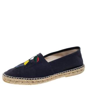 Carolina Herrera Blue Canvas Espadrilles Size 41
