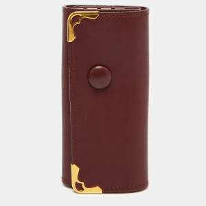 Cartier Burgundy Leather Must de Cartier Key Holder