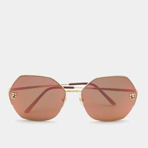 Cartier Gold Panthere Geometric Sunglasses