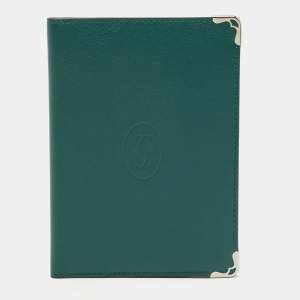 Cartier Green Leather Must de Cartier Passport Holder