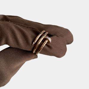Cartier 18K Rose Gold Diamonds Juste Un Clou Double Wrap Nail Ring Size 53