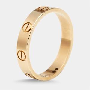Pre Owned Cartier Love 18k Yellow Gold Small Model Ring Size 55