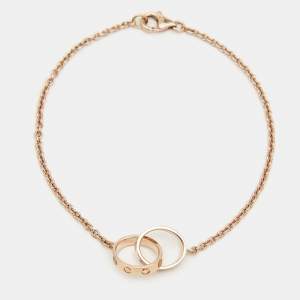 Pre Owned Cartier Love Interlocking Loop 18k Rose Gold Bracelet